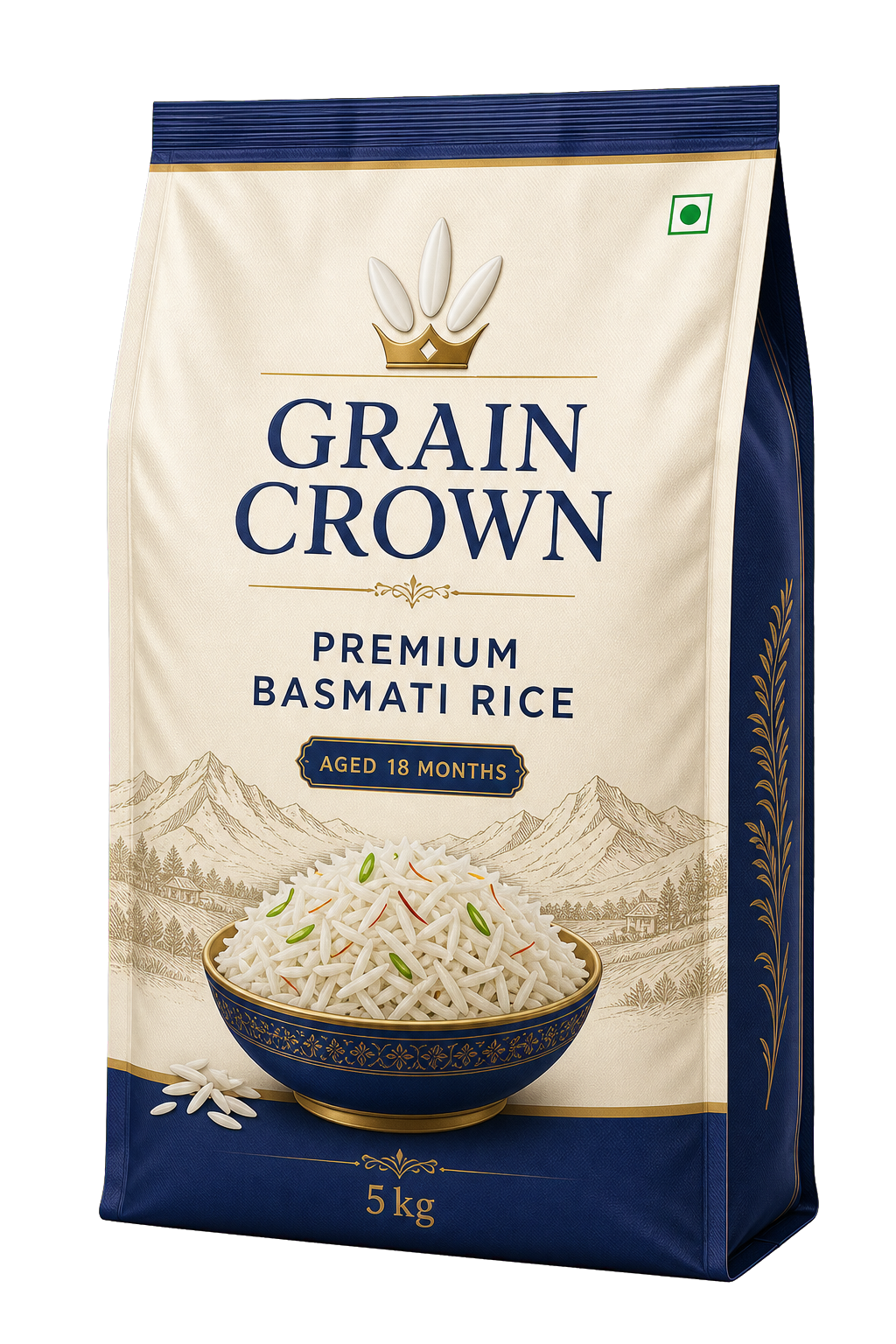 Grain Crown basmati rice packaging